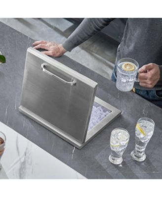 14 x 12 x 18 Inch Drop-In Stainless Steel Ice Chest, 40 Qt with Hinged Lid