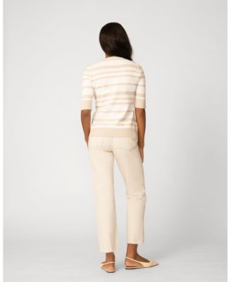 Women's V-Neck Texture Stripe Sweater