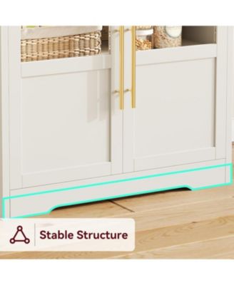 6 Tier Kitchen Bakers Rack With Power Outlet Microwave Stand Bakers Rack With Storage Cabinet Farmhouse Small Kitchen Pantry Hutch