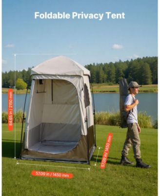 1-Room Foldable Camping Shower Tent with Carry Bag