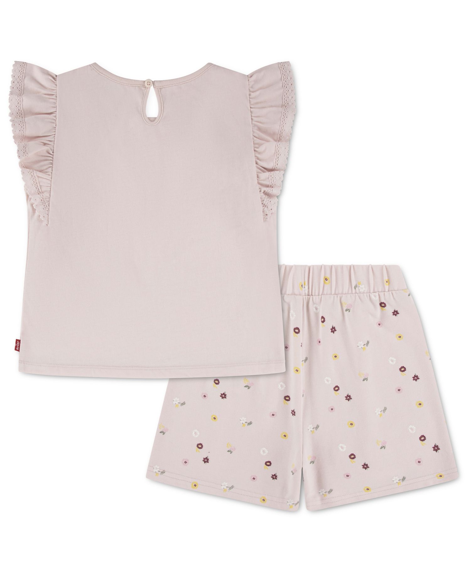 Girls' 2T-6X Knit Top and Ditsy Skort, 2-Piece Set