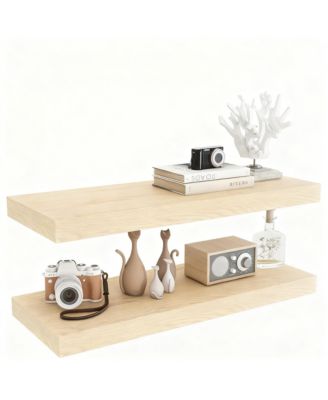 Floating Shelves Wall Mounted Set of 2 Rustic Wood Storage Shelf
