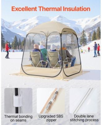 63 x 63 Inch Pop-Up Sports Bubble Tent for 2–4 People with Floor Mat and Cover