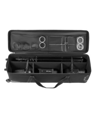 51.6 Inch Rolling Studio Equipment Trolley Case with Wheels and Padded Compartments