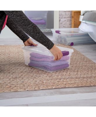 15 Qt. Plastic Stackable Storage Container with Lid, Clear (12 Pack)