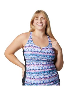 Plus Size Notch Front Tankini Top