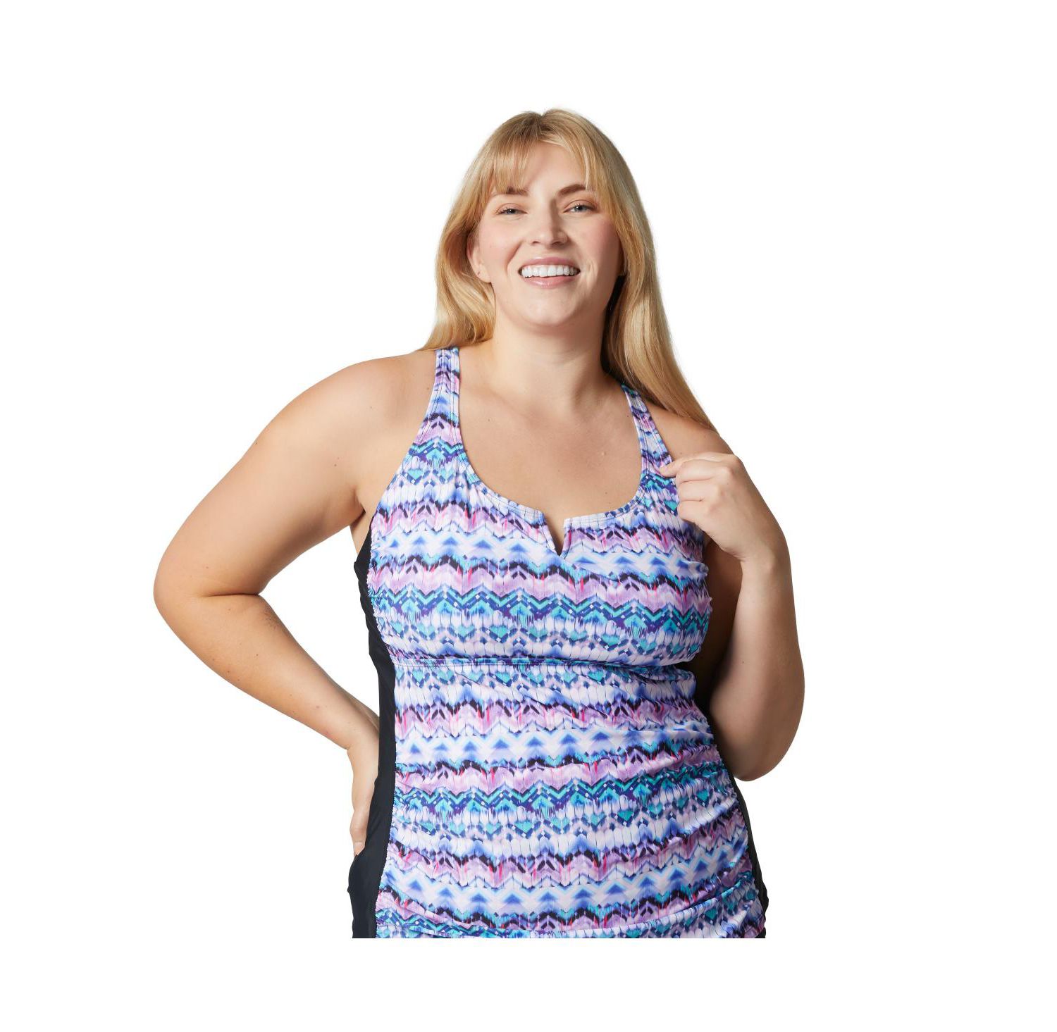 Plus Size Notch Front Tankini Top
