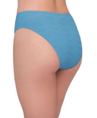 Women's Smoothing Novelty Cinch Front High Cut Bikini Swimsuit Bottoms