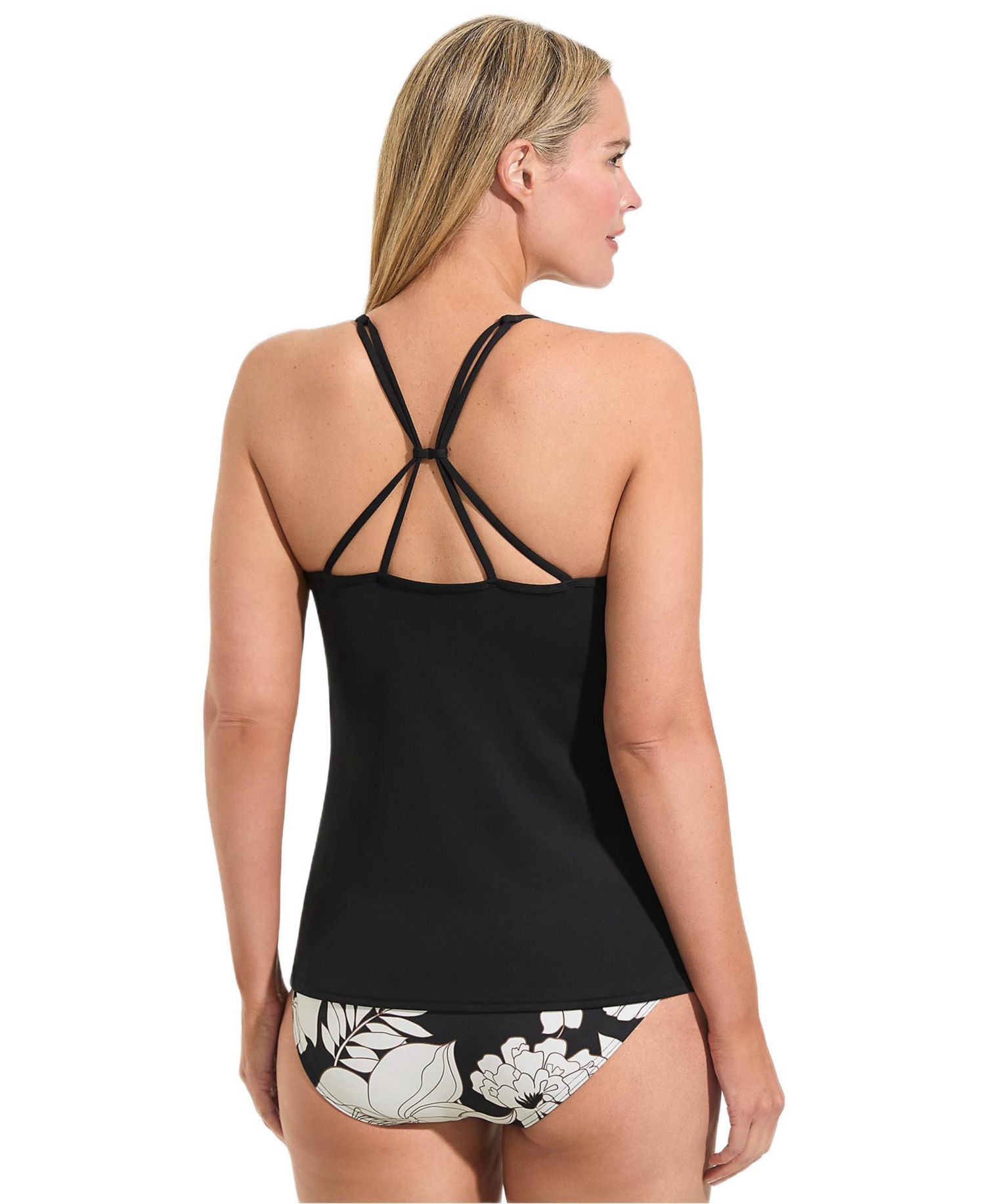 Women's Tugless QuickDry Adjustable Strappy Back Tankini Top