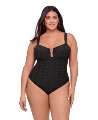 Women's Smoothing and Sculpting Basket Weave Sweetheart U-Wire One-Piece Swimsuit