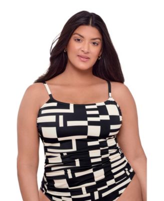 Women's Supportive and Sculpting Classic Shirred-Front Tankini Swimsuit Top