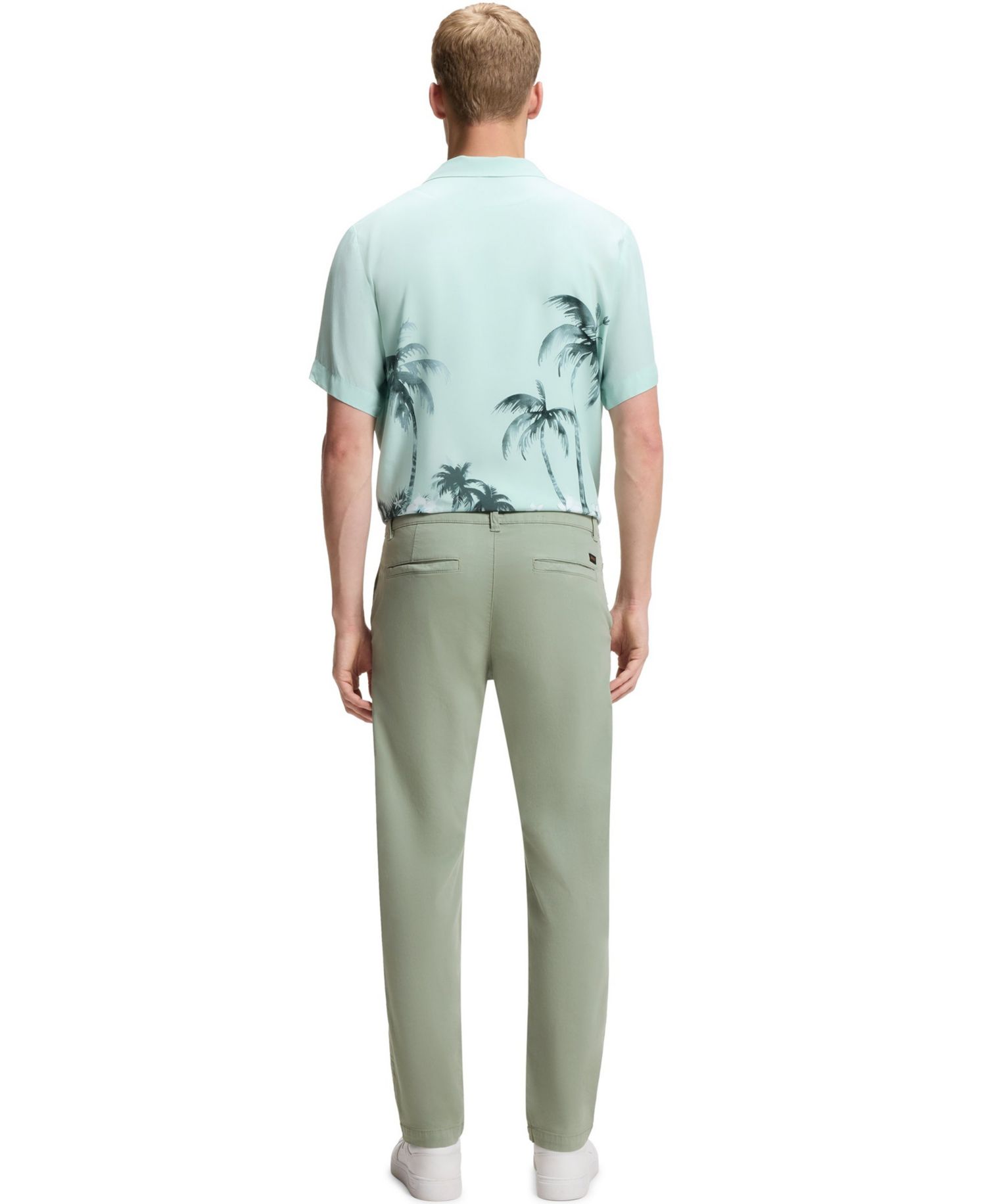 Men's Structured Cotton Blend Tapered-Fit Chinos