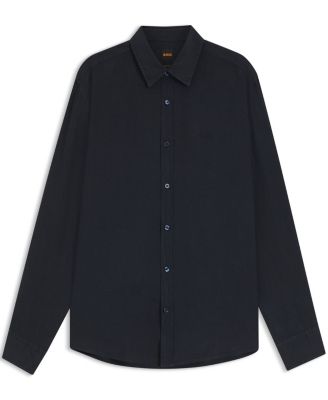 BOSS By Men's Linen Regular-Fit Dress Shirt