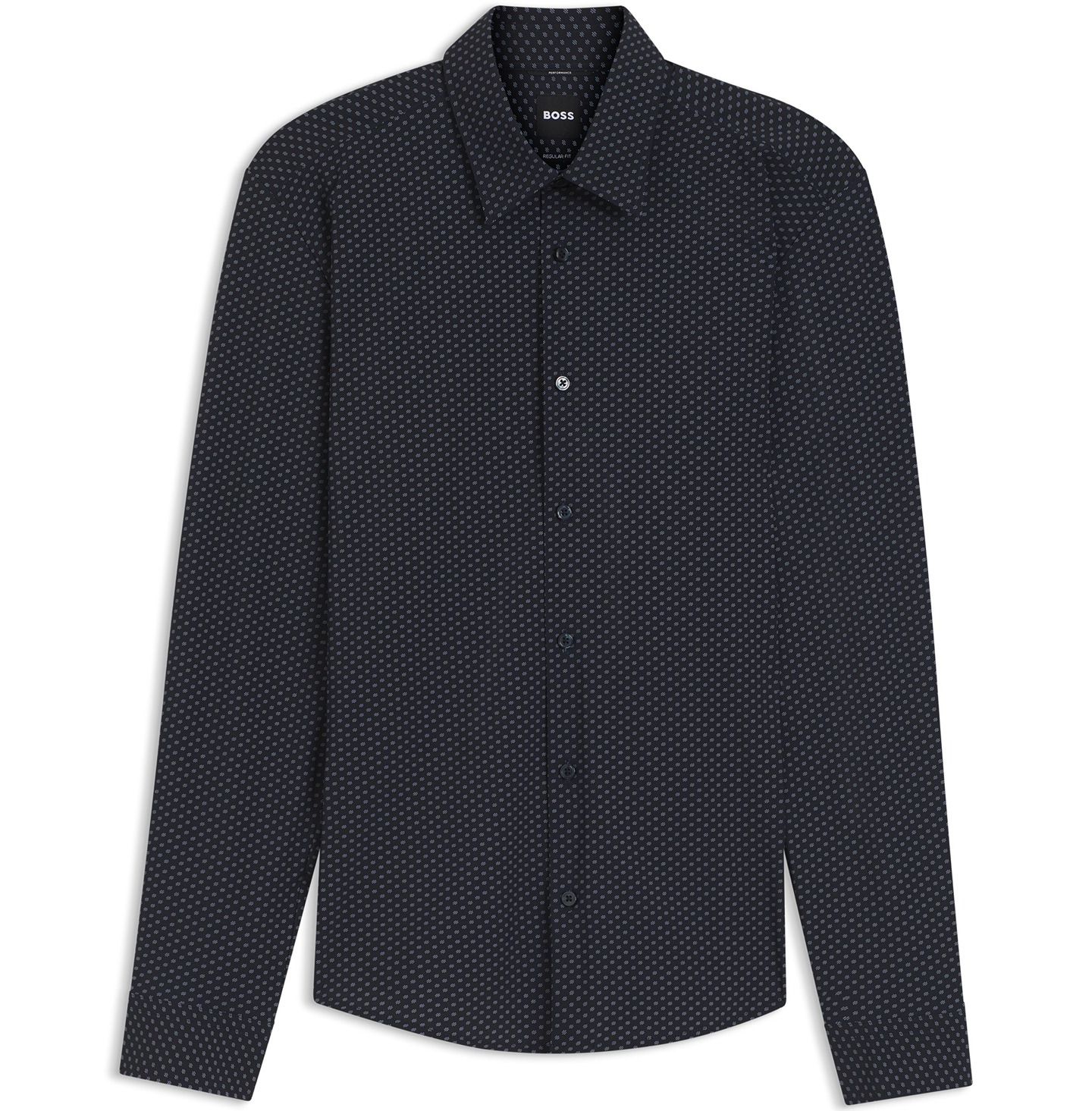 Мужская рубашка Hugo Boss Performance-Stretch Jersey Dress Shirt, цвет: Тёмный синий — фото 4