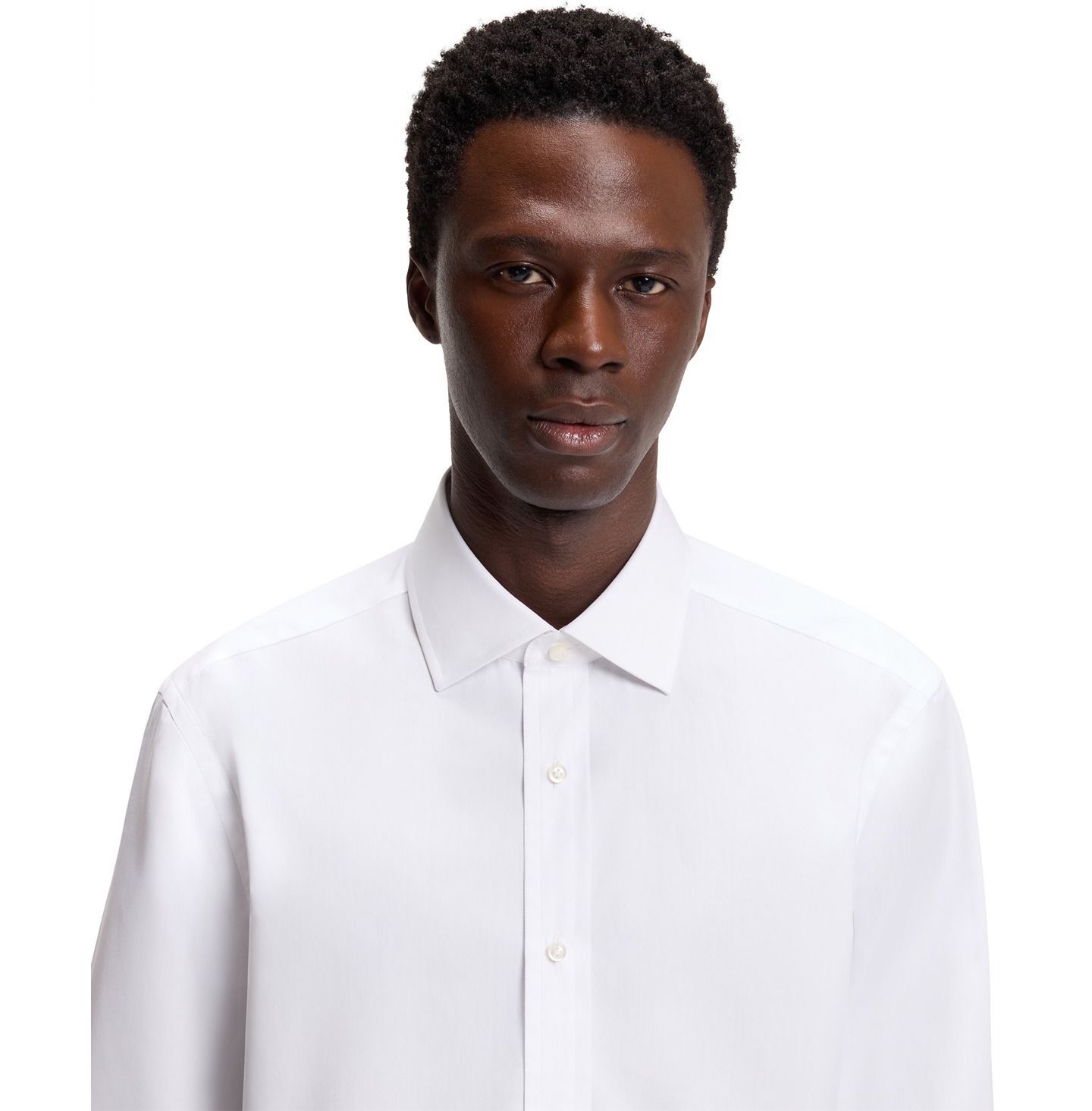 Мужская рубашка Hugo Boss Beckham x BOSS Slim-fit Cotton Dress Shirt, цвет: Белый — фото 2