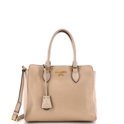 Small Convertible Open Tote Saffiano Leather
