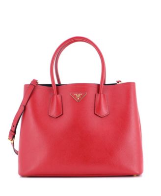 Medium Cuir Double Tote Saffiano Leather