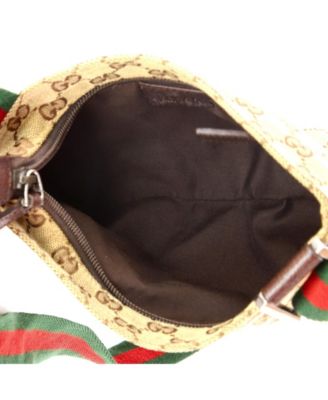 Small Web Strap Zip Messenger Bag GG Canvas