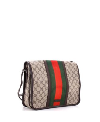 Medium Web Flap Messenger Bag GG Coated Canvas