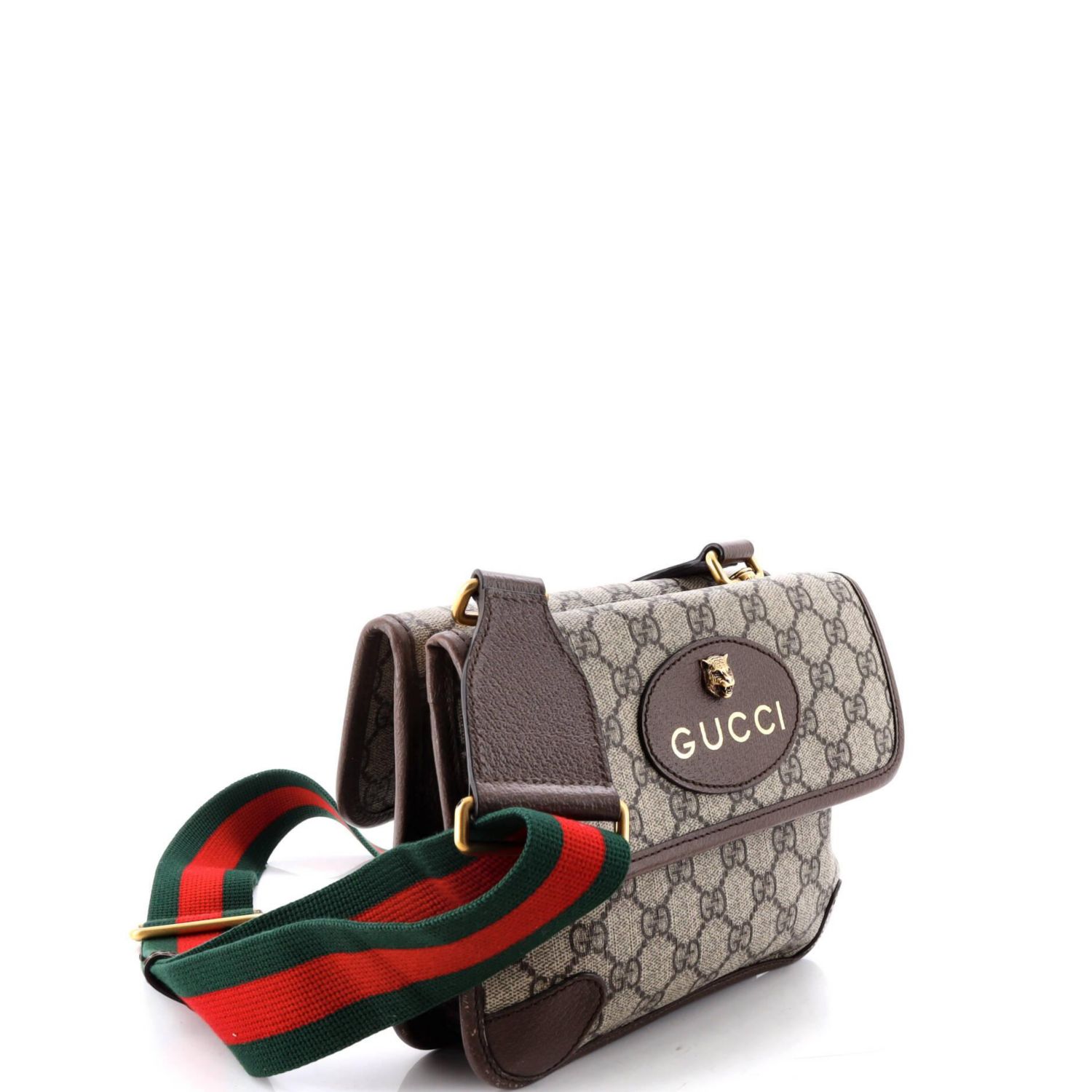 Small Neo Vintage Flap Messenger GG Coated Canvas
