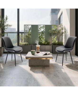 2 Pc. Upholstered Metal Dining Chairs Set