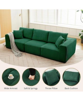 108" Sectional Couch Cloud Modular Modern Linear Sofa with Chaise Lounge, Corduroy Fabric, No Assembly Required