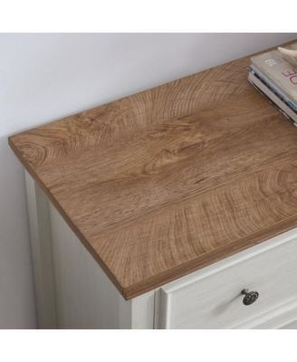 Rustic 3 Drawer Dresser Oak Finish Sturdy Construction for Bedroom Living Room Storage