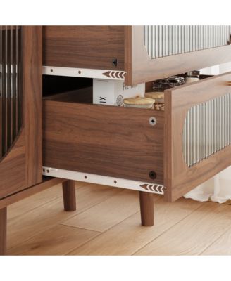 8 Drawer Dresser with Lockable Drawer Brown Wood for Bedroom Security Storage