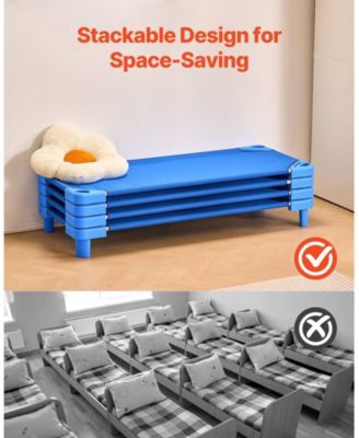 Pack of 4 Stackable Kiddie Nap Cots for Daycare and Preschool