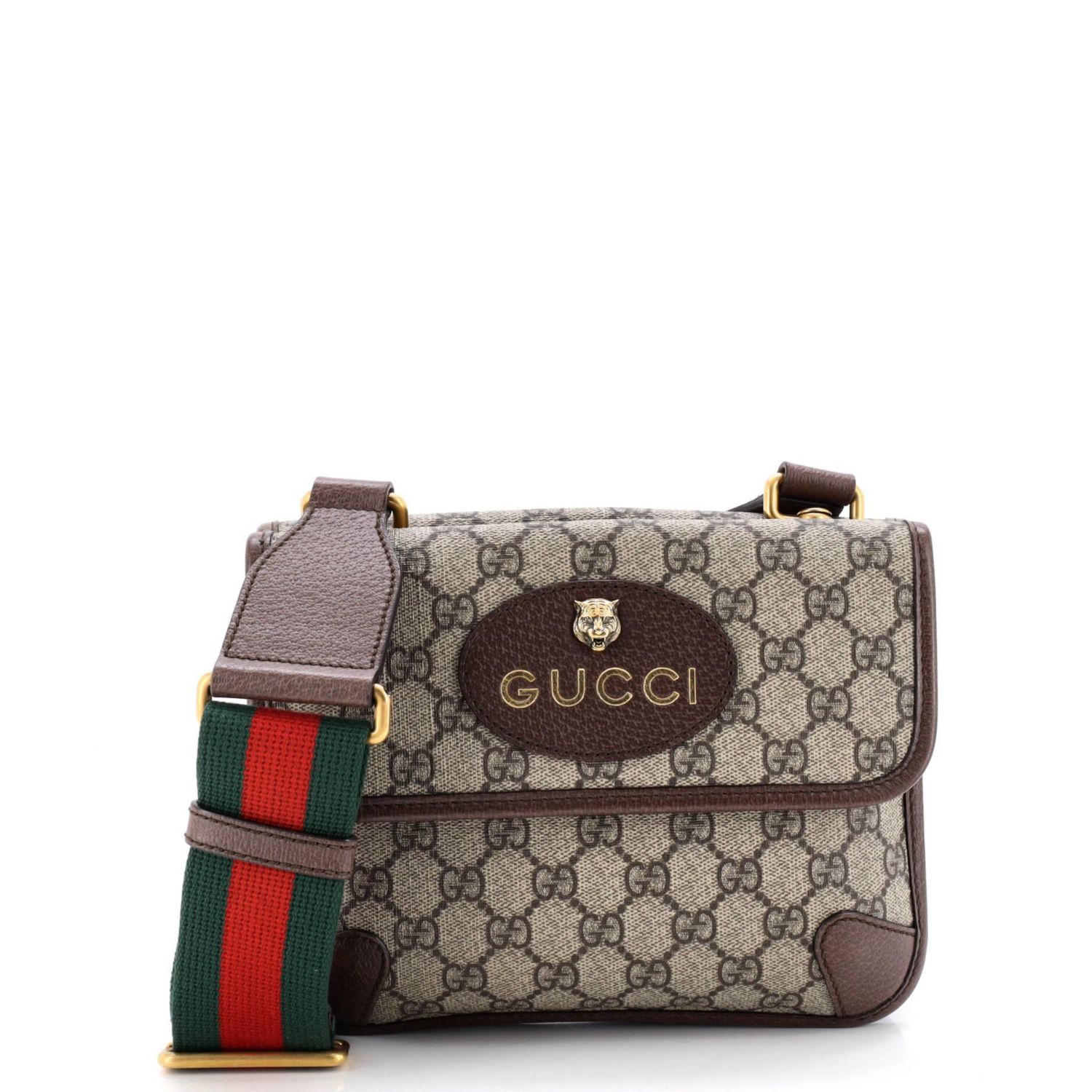 Small Neo Vintage Flap Messenger GG Coated Canvas