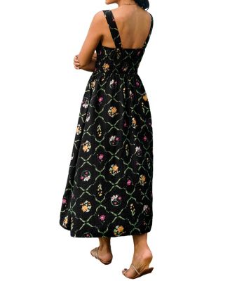 Women's Bold Statement Floral Midi Beach Dress