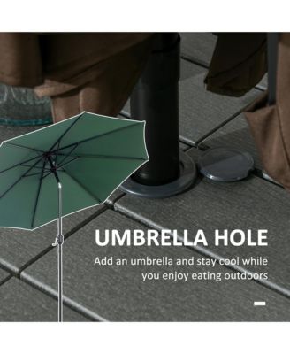 6 Pieces Patio Dining Set, 6 Seater Outdoor Table and Chairs, Conversation Furniture, Armrests, Loveseat Bench, Dinner Table with Umbrella Hole, Cushions, Dark Gray