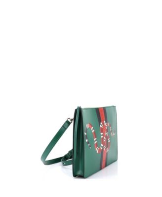 Large Messenger Bag Snake Printed Leather