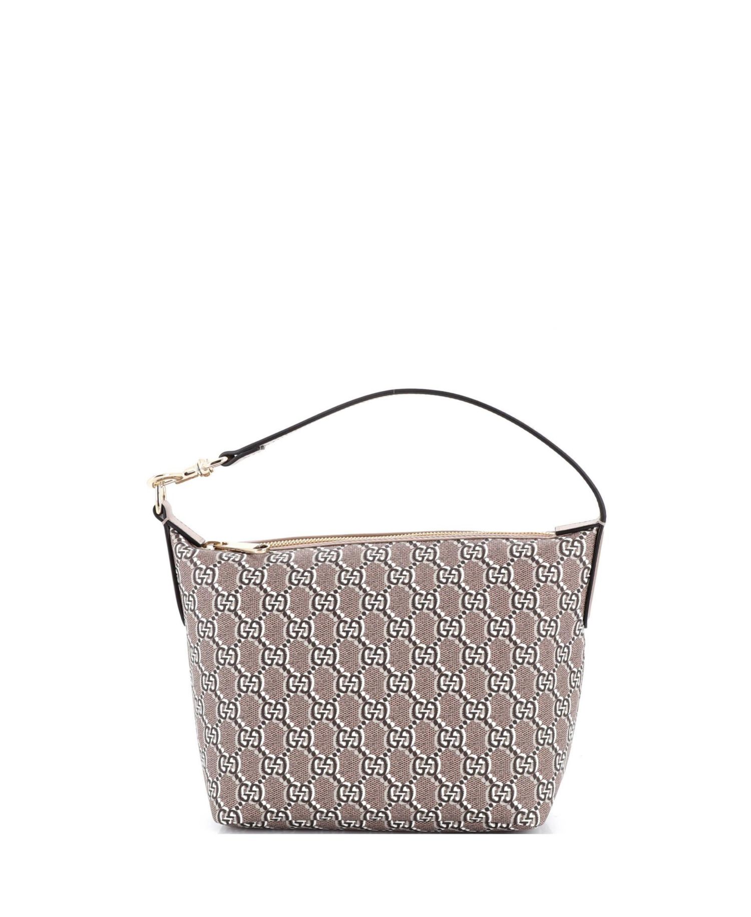 Super Mini Ophidia Zip Shoulder Bag GG Shadow Coated Canvas