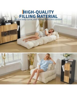 3-in-1 Folding Sofa Bed with Pillow, Convertible Floor Sleeper Chair, No Assembly