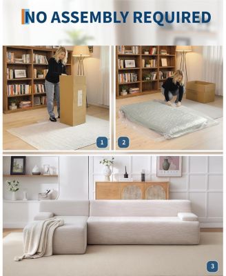 Modular L-Shaped Sectional Sofa with Chaise, Cloud Couch, Corduroy Fabric