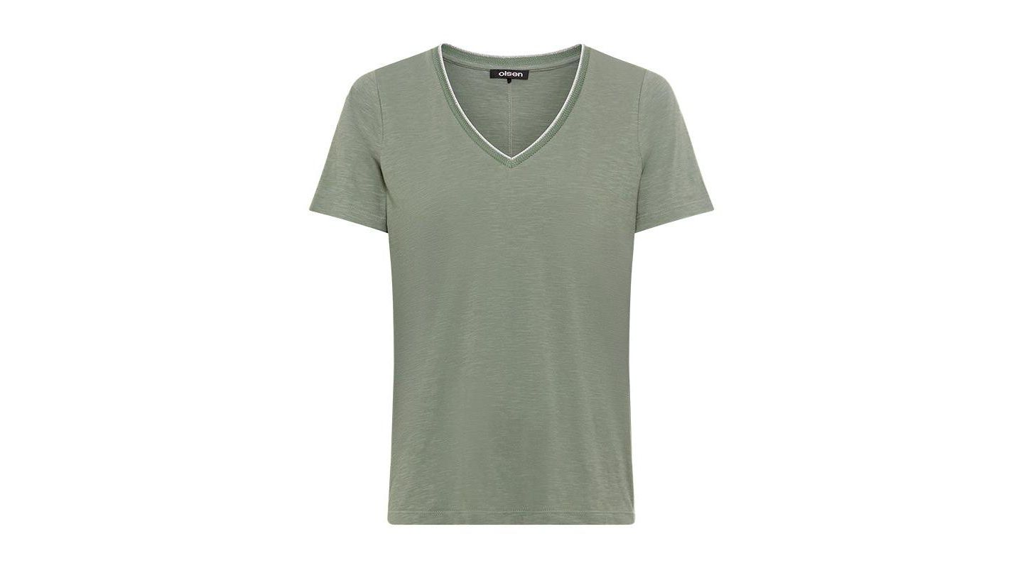Женская футболка Olsen V-Neck, цвет: Хаки — фото 3