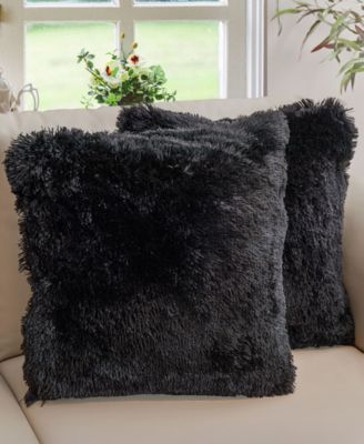 Textured Fluffy Decorative Pillow, 24" x 24"