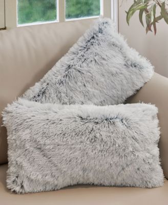 Textured Fluffy Decorative Pillow, 12" x 20"