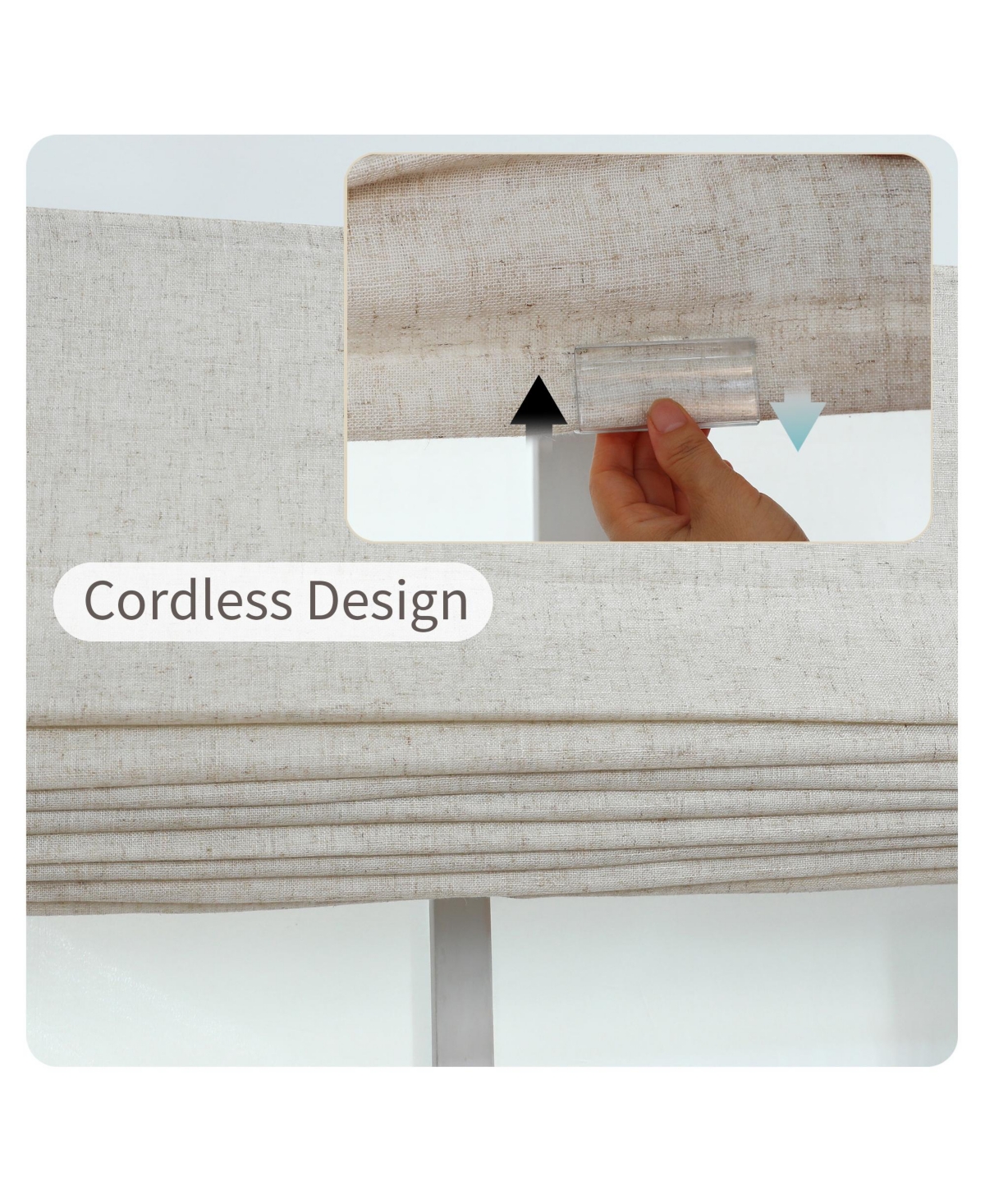 Shadisfy Linen Blend Cordless Roman Blinds