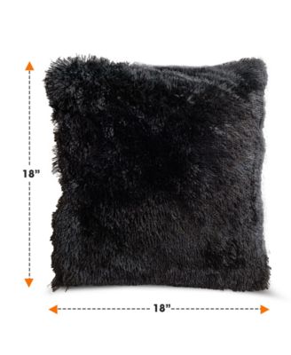 Textured Fluffy Decorative Pillow, 18" x 18"
