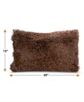 Textured Fluffy Decorative Pillow, 12" x 20"