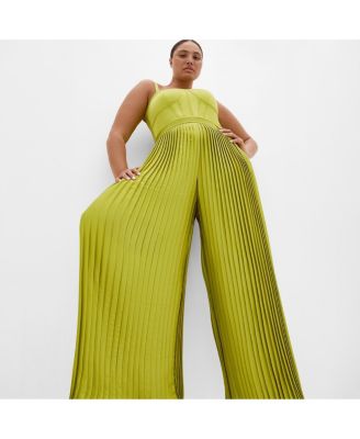 Women's Plus Size Palazzo Pleat Jumpsuit