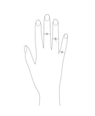 No Stone Nautical Motif Stackable Midi Knuckle Ring Set in .925 Sterling Silver