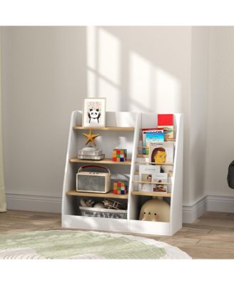 4 Tier Kids Bookshelf and Toy Storage Organizer with Book Rack