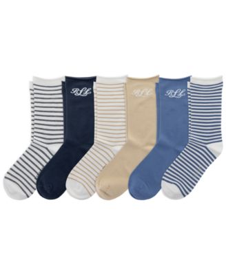 Women's Script Roll-Top Socks, 6-Pack