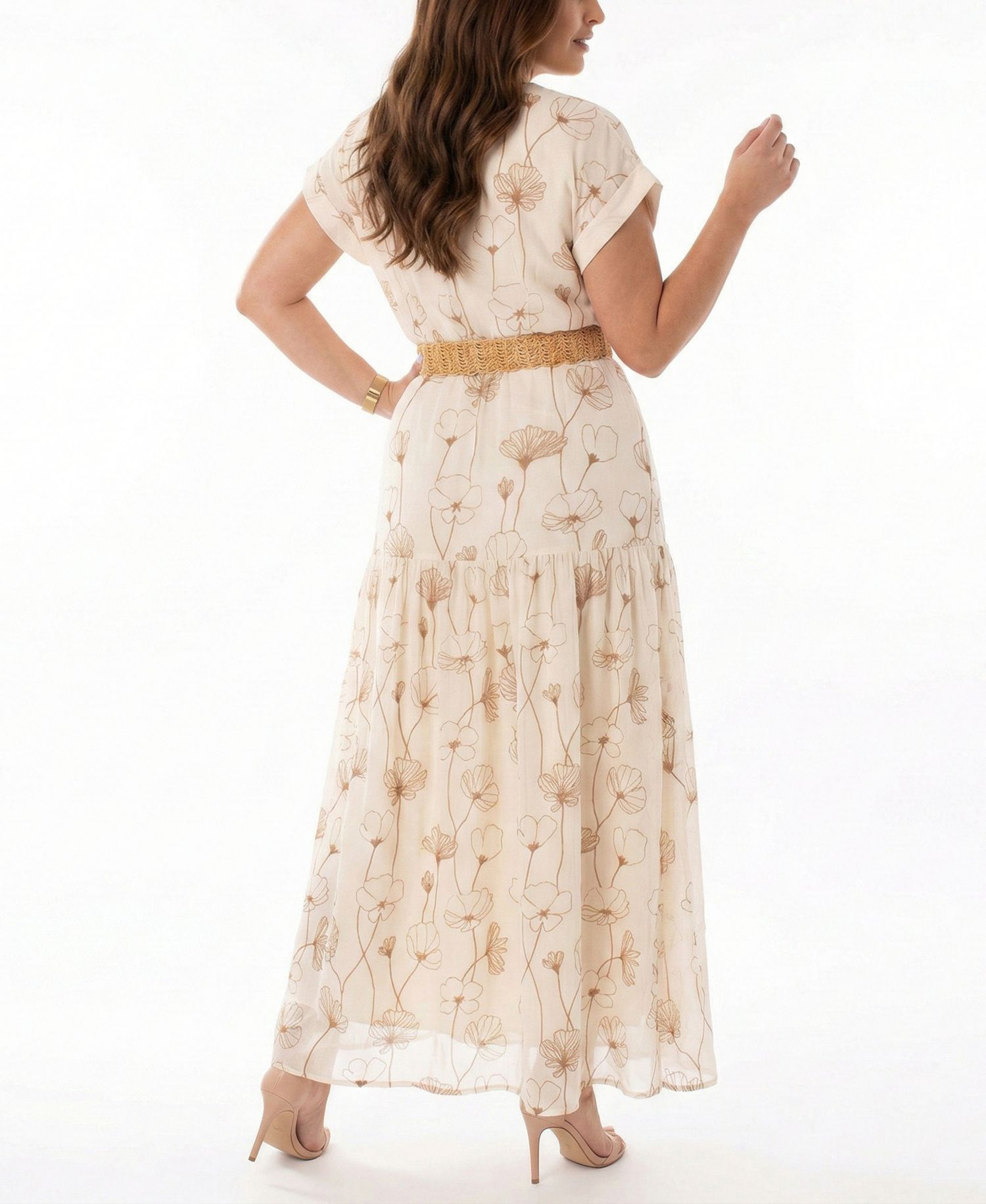 Plus Size V-Neck A-Line Maxi Dress