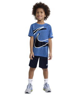 Boys' 4-7 Dri-FIT Swoosh T-Shirt and Shorts, 2-Piece Set