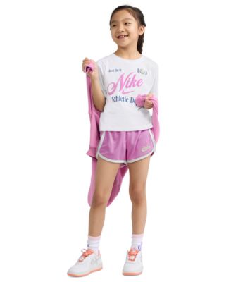 Girls' 4-6X Tennis Lifestyle Crewneck T-Shirt and Shorts, 2-Piece Set