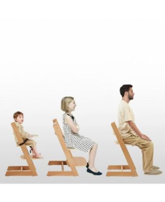 Toddler Wooden High Chair for Babies and Toddlers Adjustable Convertible Feeding Chair with Tray